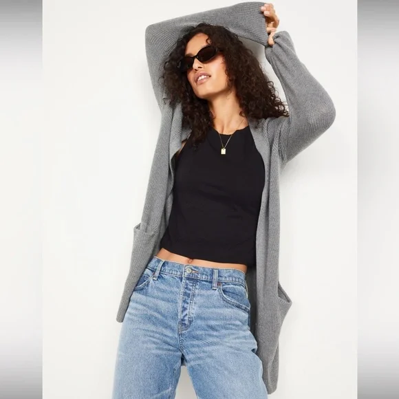 OLD NAVY | Open Front Long Cardigan Sweater Small Petite - Picture 5 of 16